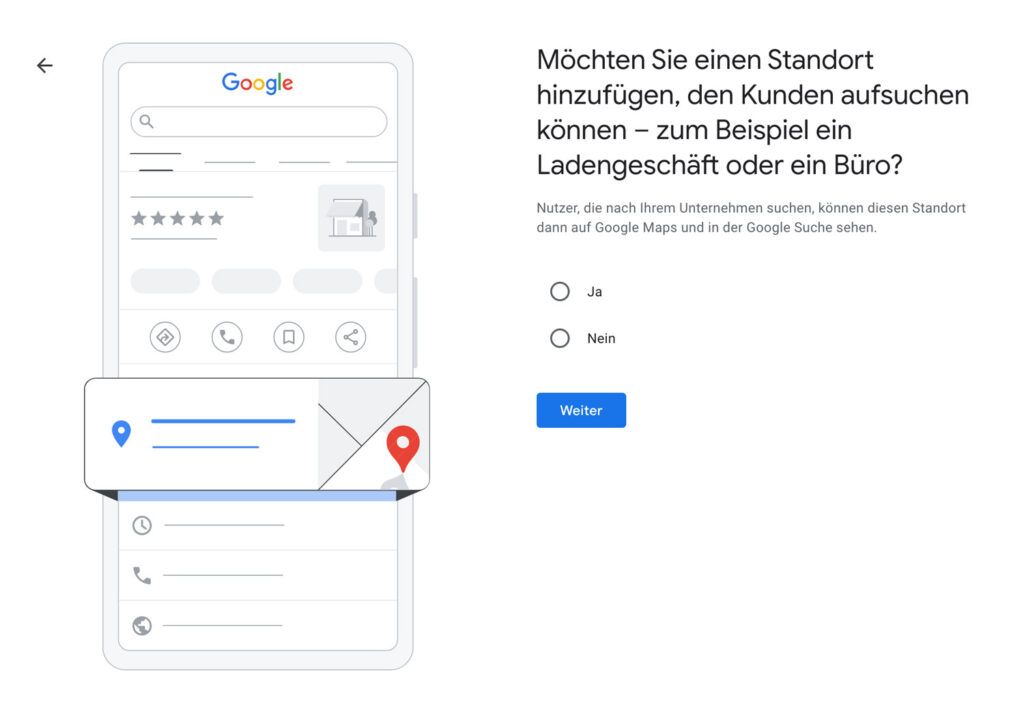 Google My Business einrichten - Kategorie wählen